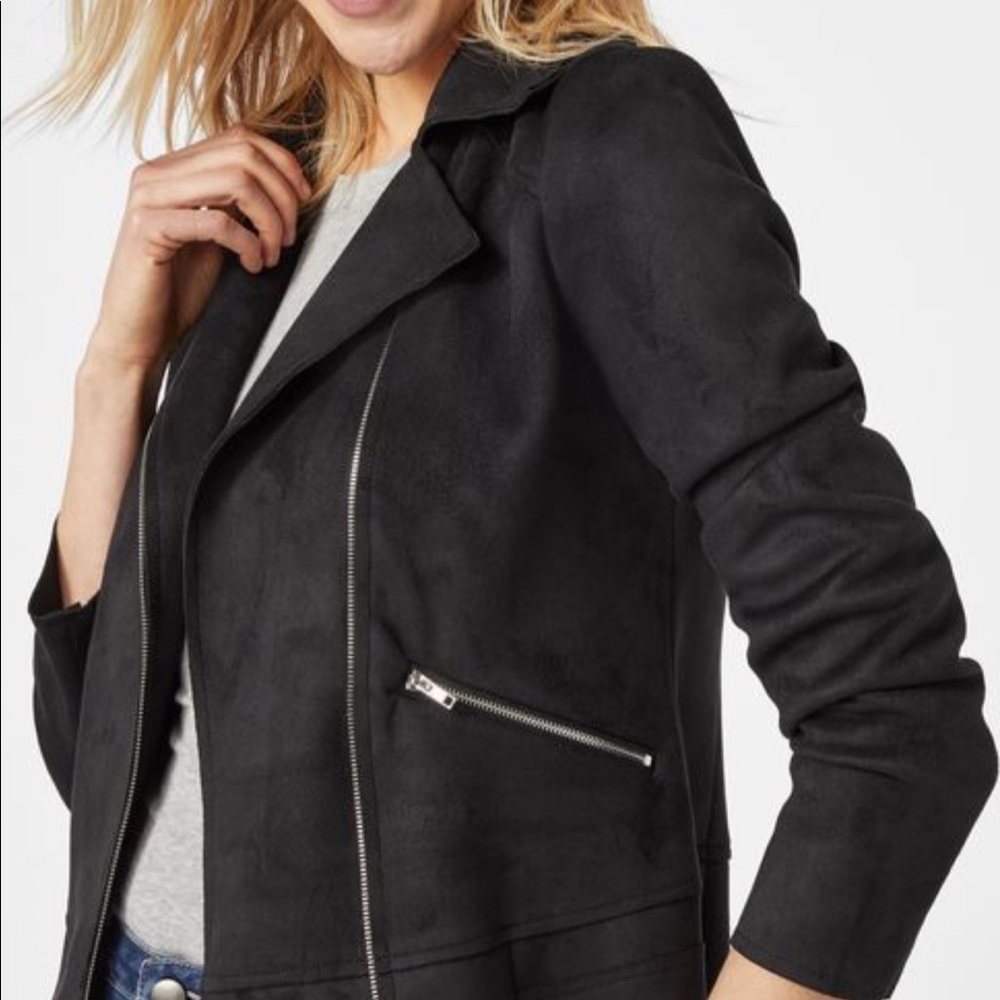 JUSTFAB | Black Faux Suede Moto Jacket - XXL - Picture 2 of 7